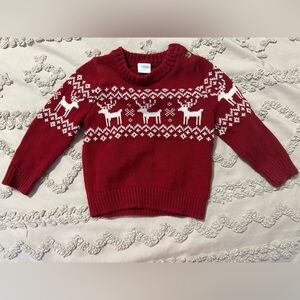 Edgehill Collection Festive Red Sweater with White Pattern